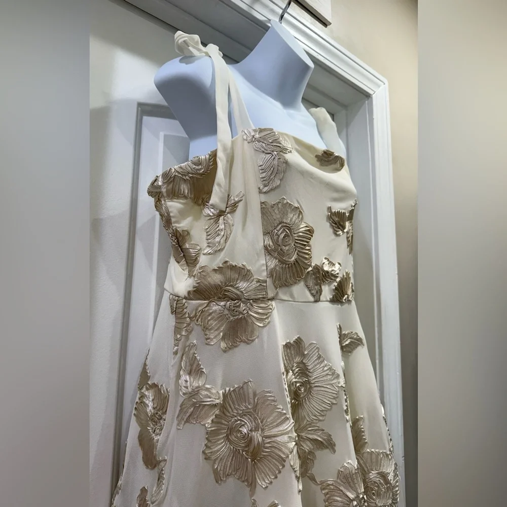 🆕🆕 Lulus Truly Inspiring Ivory Mesh Floral Mini Dress Size XL Prom Wedding Party